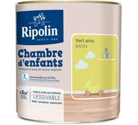 RIPOLIN Peinture murale spéciale chambre d'enfants - Vert anis satin - 0,5 L