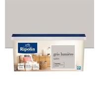 RIPOLIN Peinture Murale Toutes Pieces - Gris Lumiere Satin, 2,5L G