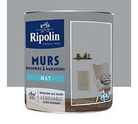 RIPOLIN Peinture Murs, Boiseries, Radiateurs Mat Gris Galet 0,5 L