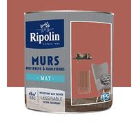 RIPOLIN Peinture Murs, Boiseries, Radiateurs Mat Rouge chianti 0,5 L