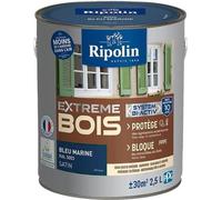 RIPOLIN Peinture pour bois intérieur et extérieur - Bleu marine Ral 5003 satin - 2,5 L