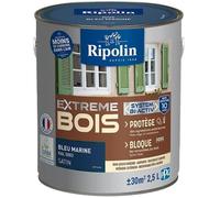 RIPOLIN - Peinture pour Bois Intérieur/Extérieur - Sans Sous-couche Ultra-couvrant - Résiste aux Intempéries, UV et Chocs - Protège et Magnifie - Lessivable - Satin - 2,5L - Bleu Marine