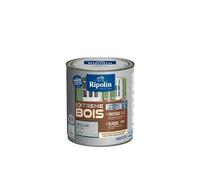 Ripolin Peinture pour bois intérieur/extérieur Ultra-couvrant Lessivable Satin 0,5 L Gris clair