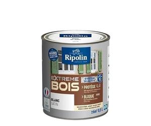 RIPOLIN Peinture pour Bois Intérieur/Extérieur Lessivable Satin Blanc 0,5 L | Peinture pour Boiseries Efficace et Écologique, Haute Protection, Intérieur/Extérieur, Satin
