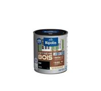 RIPOLIN Peinture pour Bois Intérieur/Extérieur Lessivable Satin Noir 0,5 L | Peinture pour Boiseries Efficace et Écologique, Haute Protection, Intérieur/Extérieur, Satin