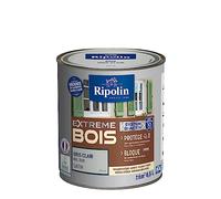 RIPOLIN - Peinture pour Bois Intérieur/Extérieur - Sans Sous-couche Ultra-couvrant - Résiste aux Intempéries, UV et Chocs - Protège et Magnifie - Lessivable - Satin - 0,5L - Gris Clair