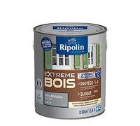 RIPOLIN - Peinture pour Bois Intérieur/Extérieur - Sans Sous-couche Ultra-couvrant - Résiste aux Intempéries, UV et Chocs - Protège et Magnifie - Lessivable - Satin - 2,5L - Gris Bouleau