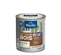 RIPOLIN - Peinture pour Bois Intérieur/Extérieur - Sans Sous-couche Ultra-couvrant - Résiste aux Intempéries, UV et Chocs - Protège et Magnifie - Lessivable - Satin - 0,5L - Blanc Casse