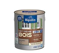 RIPOLIN - Peinture pour Bois Intérieur/Extérieur - Sans Sous-couche Ultra-couvrant - Résiste aux Intempéries, UV et Chocs - Protège et Magnifie - Lessivable - Satin - 2,5L - Beige Moka