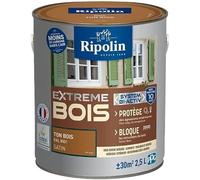 RIPOLIN Peinture pour Bois Intérieur/Extérieur Ton Bois Ral 8001 2,5 L | Peinture pour Boiseries Interieures et Exterieures, Haute Protection, Intérieur/Extérieur, Satin