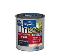 RIPOLIN Peinture pour Fer Antirouille Extérieur Mat Gris Anthracite 0,5 L | Peinture pour Fer Extérieur, Haute Protection, Extérieur, Mat