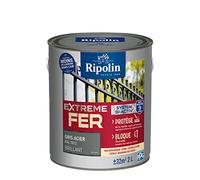 Ripolin Peinture fer extérieur Glycéro antirouille, sous-couche intégrée Brillant 2L Gris RAL 7012