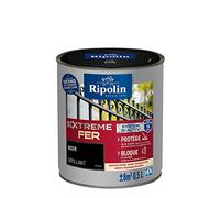 RIPOLIN Peinture pour Fer Extérieur Glycéro Antirouille Brillant Noir 0,5 L | Peinture pour Fer Extérieur, Haute Protection, Extérieur, Brillant