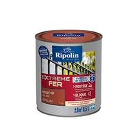 RIPOLIN - Peinture pour Fer Extérieur - Glycéro Antirouille - Sous-couche intégrée - Application directe sur Rouille - Résistante aux Intempéries, UV et Chocs - Brillant - 0,5L - Rouge Vif RAL 3031