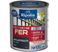 RIPOLIN Peinture pour Fer Extérieur - Gris Anthracite Mat, 0,25L