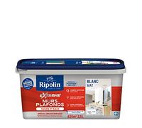 RIPOLIN - Peinture pour Murs et Plafonds Tachés et Salis Extrême - Peinture Anti-Tâche - Blanc Mat - 2,5 Litres