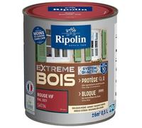 RIPOLIN Peinture pour pour Bois Intérieur & Extérieur - Rouge Vif Ral 3031 Satin, 0,5L