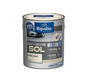 RIPOLIN Peinture Sol Intérieur & Extérieur Extrême Satin Blanc Casse 2,5 L | Finition Parfaite des Sols, Haute Résistance, Intérieur/Extérieur, Satin
