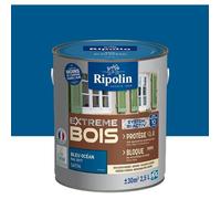 RIPOLIN - Peinture pour Bois Intérieur/Extérieur - Sans Sous-couche Ultra-couvrant - Résiste aux Intempéries, UV et Chocs - Protège et Magnifie - Lessivable - Satin - 2,5L - Bleu Ocean