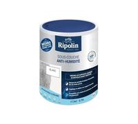 RIPOLIN - Sous-Couche Anti-Humidité Intérieur - Supports Humides ou Difficiles - Fixe les Fonds Poreux - Haute Protection - Masque les Auréoles & Taches d'Humidité - Mat - 0,75L - Blanc