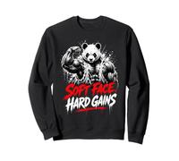 Ripped Panda Soft Face Hard Gains Fitness Humour Sweatshirt