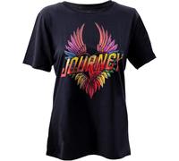 Ripple Junction Journey Women's Short Sleeve T Shirt Boyfriend Fit Rock Band Winged Heart Logo Officially Licensed Manches Courtes(Large)