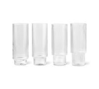 Ripple Long Verre à Boire Ensemble de 4 Transparent
