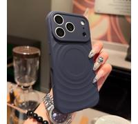 Ripple Wave Silicone Case for iPhone 17 16 15 14 PRO MAX (Navy,16PRO)