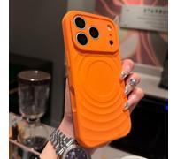 Ripple Wave Silicone Case for iPhone 17 16 15 14 PRO MAX (Orange,16PROMAX)