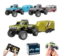 RipRush Mini Monster 1 : 64 Off-Road LED Alloy Racer, avec lumières LED, modes 3 vitesses, système de course 2,4 GHz, vitesse / direction réglable, pour les amateurs et Collectionneurs de(Vert)