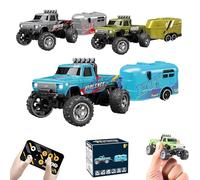 RipRush Mini Monster 1 : 64 Off-Road LED Alloy Racer, avec lumières LED, modes 3 vitesses, système de course 2,4 GHz, vitesse / direction réglable, pour les amateurs et Collectionneurs de(Bleu)