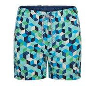 RIPT Garçons Essentials Short de Bain à séchage Rapide avec Protection Solaire UV 50, Imprimé géométrique Bleu, 9-10 Ans