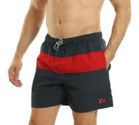 RIPT Performance Essentials Short de Bain à séchage Rapide avec Protection Solaire UV 50, Bleu Marine/Rouge, L Homme