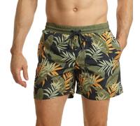 RIPT Performance Hommes Essentials Short de Bain à séchage Rapide avec Protection Solaire UV 50, Imprimé Jungle Marine/Vert, L