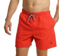 RIPT Performance Essentials Short de Bain à séchage Rapide avec Protection Solaire UV 50, Rouge, M Homme
