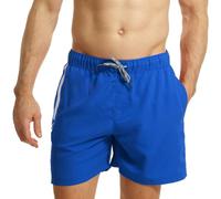 RIPT Performance Hommes Essentials Short de Bain à séchage Rapide avec Protection Solaire UV 50, Blanc/Bleu Royal, M
