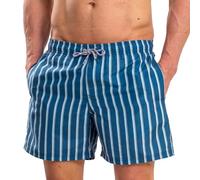 RIPT Performance Hommes Essentials Short de Bain à séchage Rapide avec Protection Solaire UV 50, Imprimé à Rayures Bleu Marine, XXL