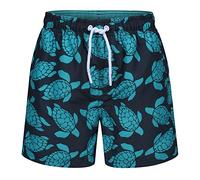 RIPT Garçons Essentials Short de bain à séchage rapide avec protection solaire UV 50, Tortues Bleu Marine/Turquoise, 5-6 ans