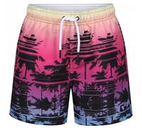 RIPT Short de Bain Garçon Séchage Rapide - Boardshort avec Doublure Mesh, Protection UV 50, Short de Surf Natation Plage Été (Rose, 7-8 Ans)