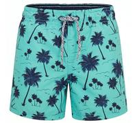 RIPT Short de Bain Garçon Séchage Rapide - Boardshort avec Doublure Mesh, Protection UV 50, Short de Surf Natation Plage Été (Impression Palmier Vert, 3-4 Ans)