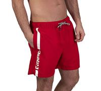 RIPT Short de Bain Homme Séchage Rapide - Boardshort avec Doublure Mesh, Protection UV50, Short Plage Natation Surf Vacances Été (Rouge/Blanc, L)