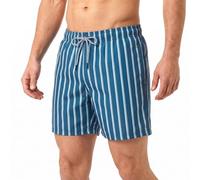 RIPT Short de Bain Homme Séchage Rapide - Boardshort avec Doublure Mesh, Protection UV50, Short Plage Natation Surf Vacances Été (Imprimé à Rayures Bleu Marine, XL)