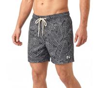 RIPT Short de Bain Homme Séchage Rapide - Boardshort avec Doublure Mesh, Protection UV50, Short Plage Natation Surf Vacances Été (Imprimé Feuille Marine, L)