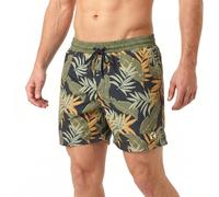 RIPT Short de Bain Homme Séchage Rapide - Boardshort avec Doublure Mesh, Protection UV50, Short Plage Natation Surf Vacances Été (Imprimé Jungle Marine/Vert, S)