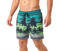 RIPT Short de Bain Homme Séchage Rapide - Boardshort avec Doublure Mesh, Protection UV50, Short Plage Natation Surf Vacances Été (Tilleul/Bleu, M)