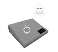 RIQINXIN Drap de mise à la terre avec câble de terre UE de 4,6 m (68 x 132 cm) - Tapis de mise à la terre conducteur - Fibre argentée pour un meilleur sommeil - Coton biologique - Gris