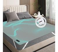 RIQINXIN Drap-Tapis de Mise à la Terre - 10% Fibre d'argent & 90% Coton Bio - Améliore Le Sommeil et Connexion Facile avec Prise de Terre - Confort & Bien-Être Naturel (180x200cm) Gris