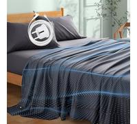 RIQINXIN Tapis de mise à la terre en fibre argentée - Respirant - Pour un climat de sommeil de qualité supérieure - En coton bio - 100 x 200 cm - Gris