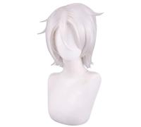RiRaku Anime Cosplay Perruque Noe Archiviste Silver White Short Halloween Costume Cosplay Perruque,pour Fête Carnaval Noël