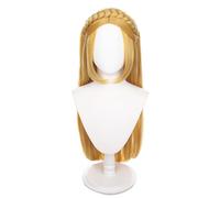 RiRaku Anime Cosplay Perruque Princess Zelda Blonde Halloween Costume Cosplay Perruque,pour Fête Carnaval Noël(Size:A)